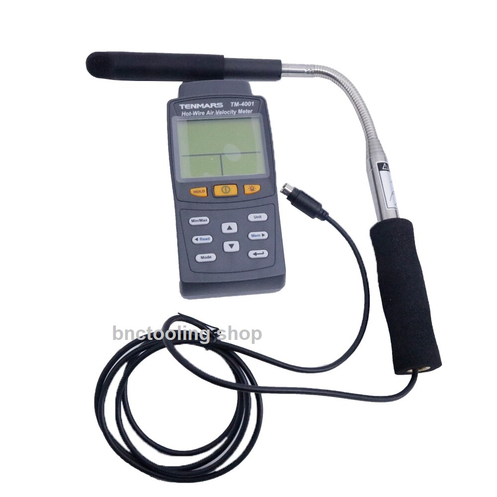เครื่องวัดความเร็วลมชนิดลมร้อน,TM-4001 Protable Hot Wire Anemometer Wind Speed Tester Air Velocity Measurement Range 0~9999