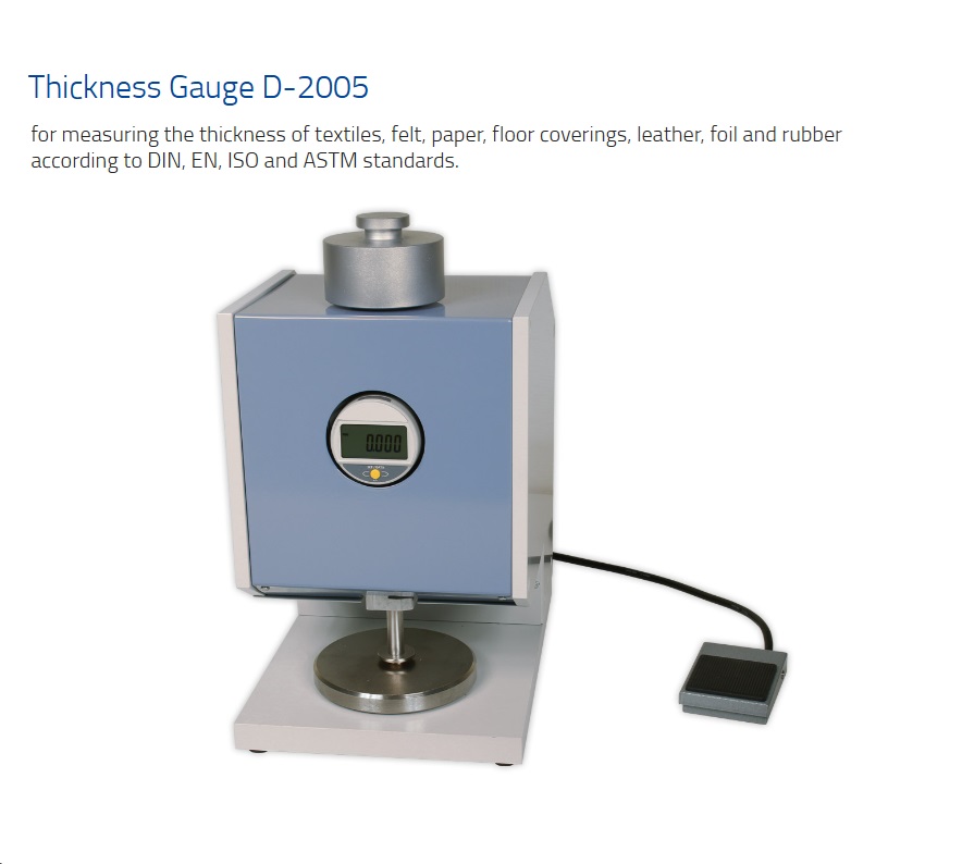 Hans-Schmidt,Thickness Gauges for Textiles, Paper, Leather according to DIN, EN, ISO and ASTM Standards, Thickness Gauge D-2005,