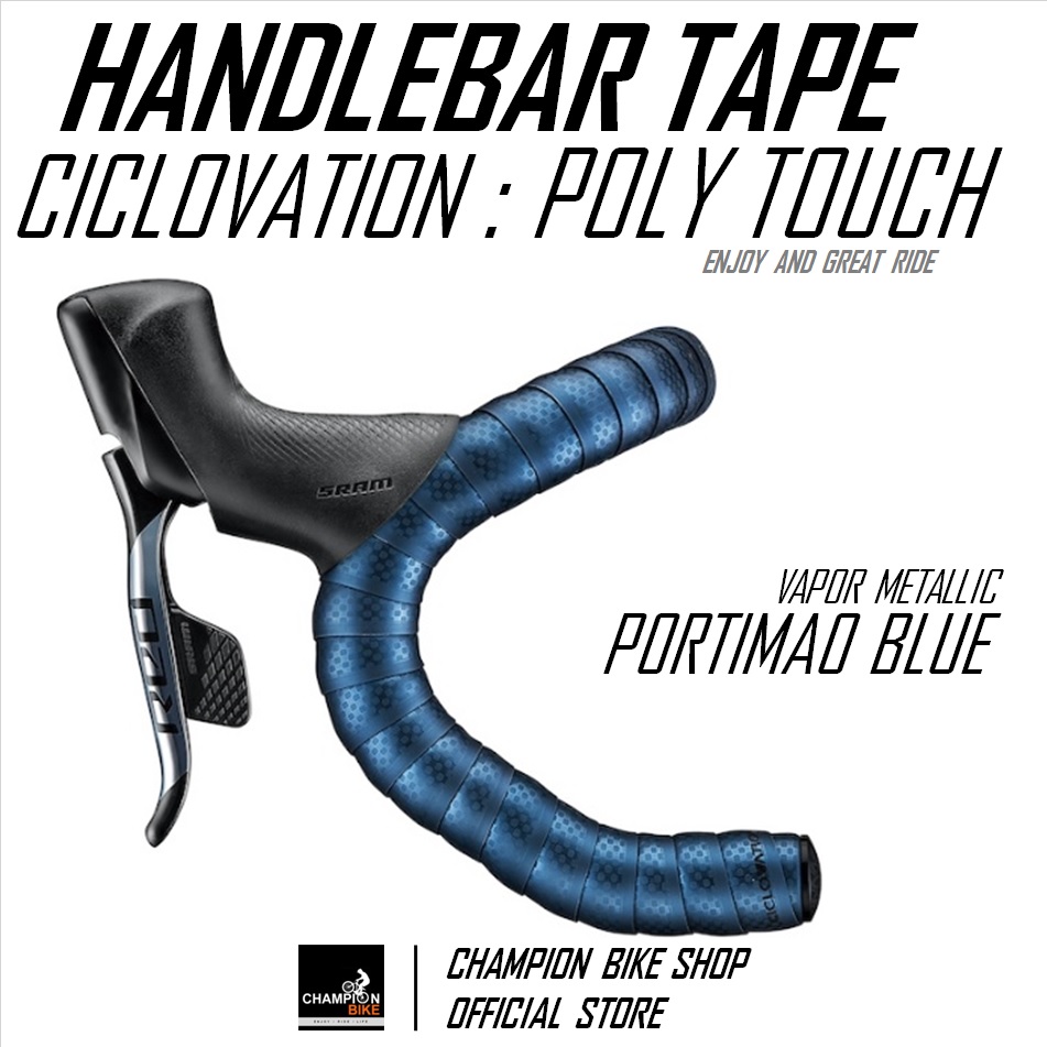 ผ้าพันแฮนด์เสือหมอบ สีน้ำเงินเมทัลลิก CICLOVATION : POLT TOUCH - VAPOR METALLIC BLUE HANDLEBAR TAPE