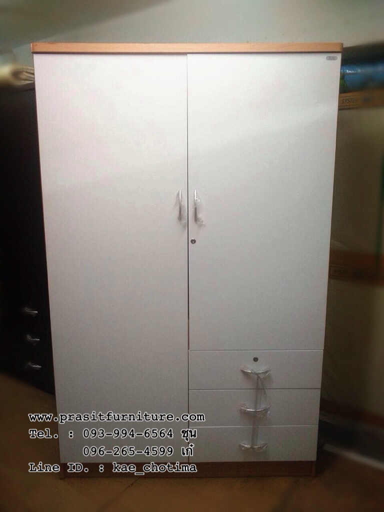 ตู้เสื้อผ้า ขนาด 4 ฟุต 3 ลิ้นชัก รุ่น AN120
