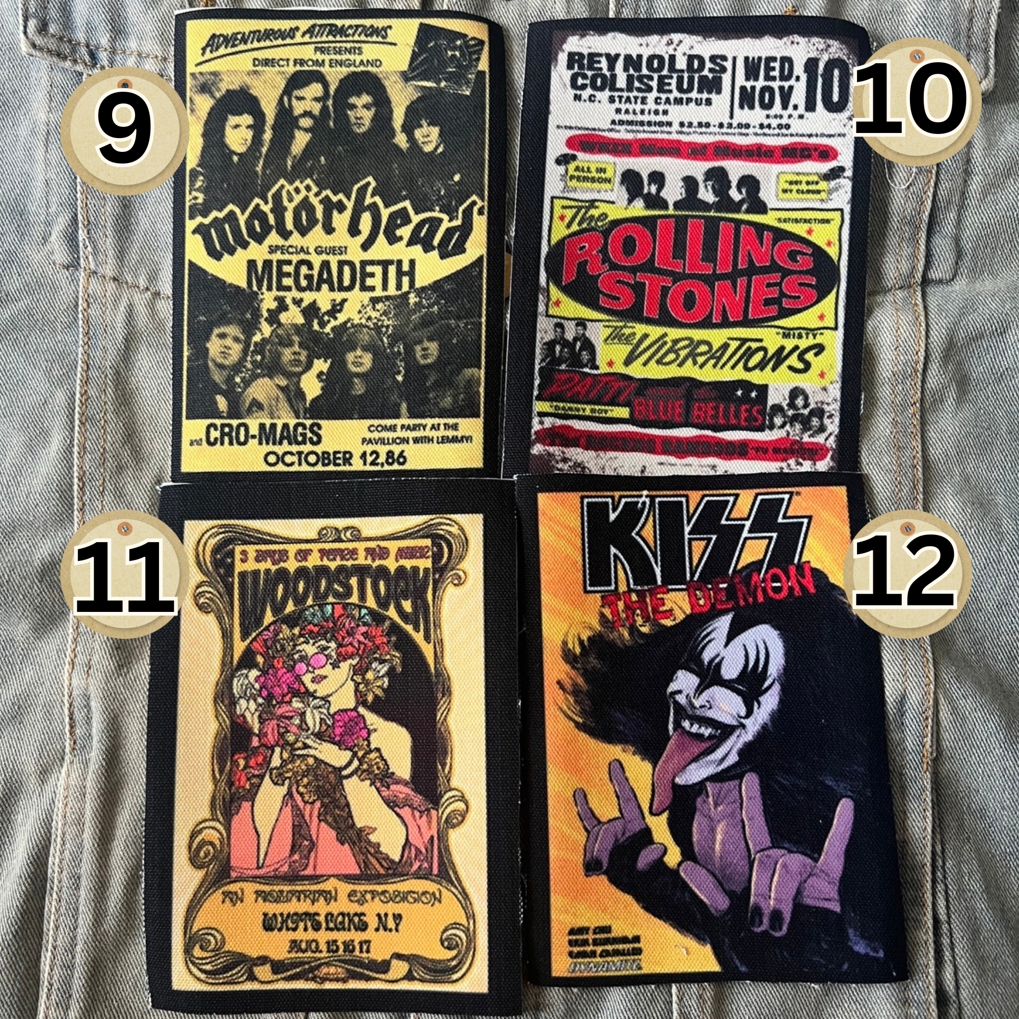 ตัวรีดติดเสื้อ วงดนตรี ร็อค วินเทจ พังค์ ผ้าแคนวาสพิมพ์ลาย ตกแต่งเสื้อผ้า Canvas Iron on Patch