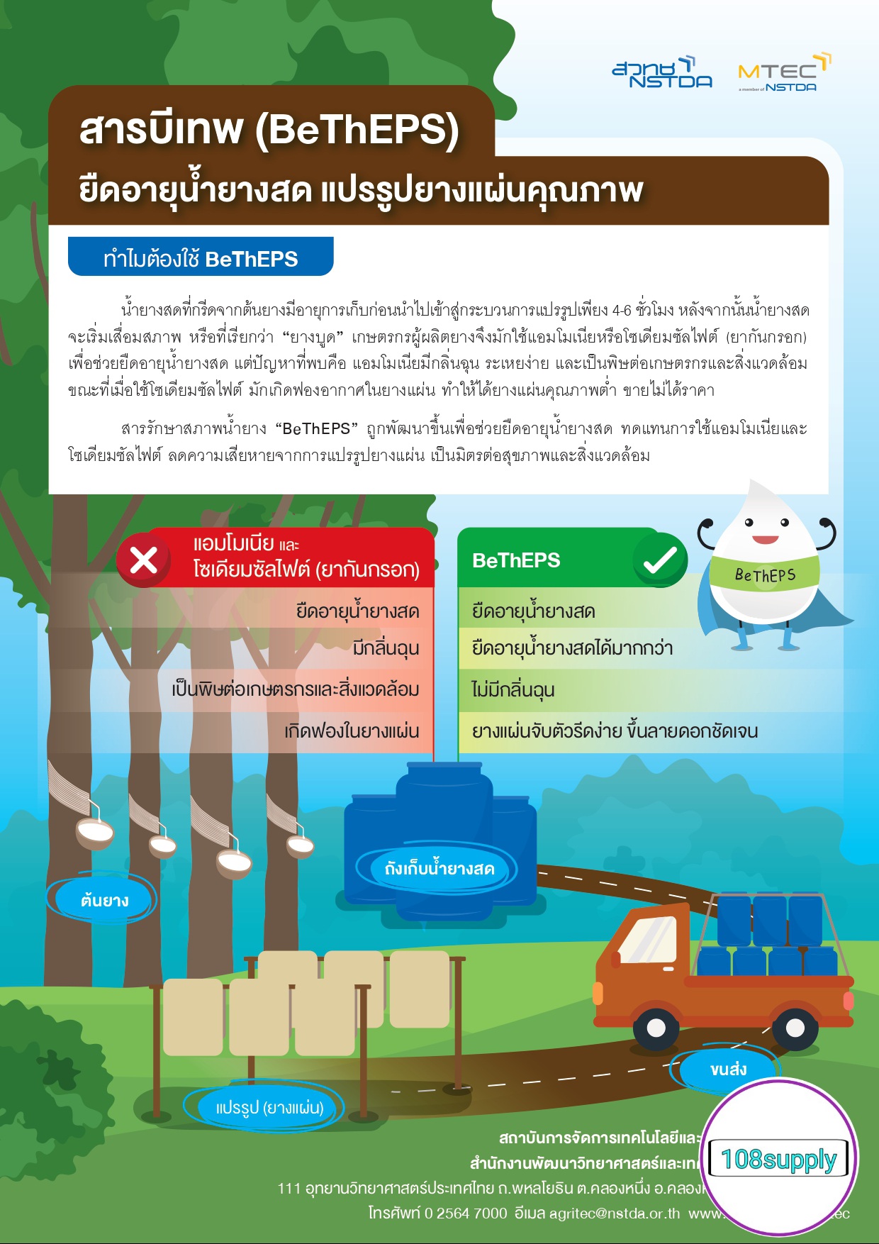 สารยืดอายุน้ำยางสด ไม่ให้แข็งเร็ว เพื่อผลิตยางแผ่น ขีัก้อน ขนาด 1 ลิตร (มาตราฐาน สวมช)