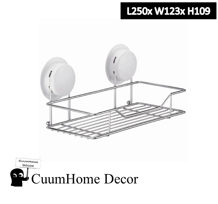 VR-36 ชั้นวางของสแตนเลสขนาดกลาง 25x12.3x10.9 เซนติเมตร ไม่ต้องเจาะผนัง