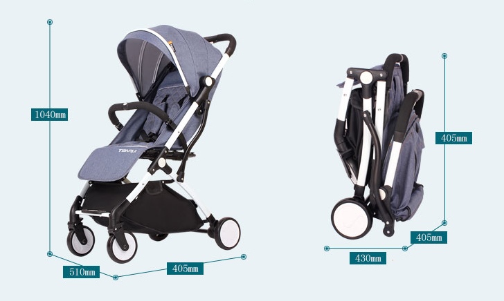 รถเข็นเด็กแฝดพับเล็ก แบบแยกคันเข็นได้ TR189