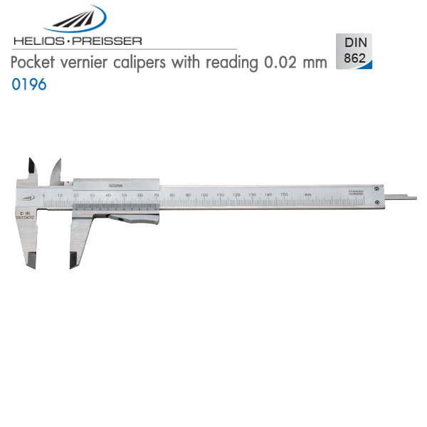 HELIOS-PREISSER ,Pocket vernier calipers with reading 0.02 mm,0196