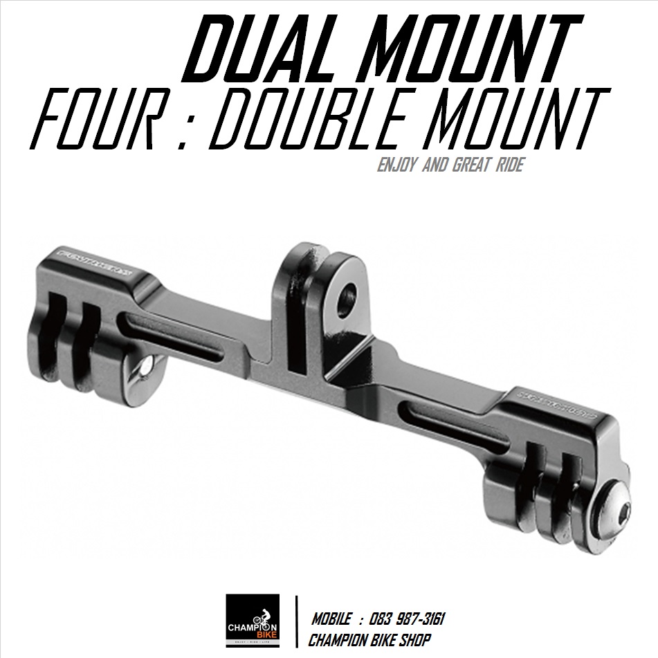 หูยึดขาจับไฟหน้า-กล้องGOPRO FOURIERS : DOUBLE MOUNT FOR LIGHT & ACTION CAMERA