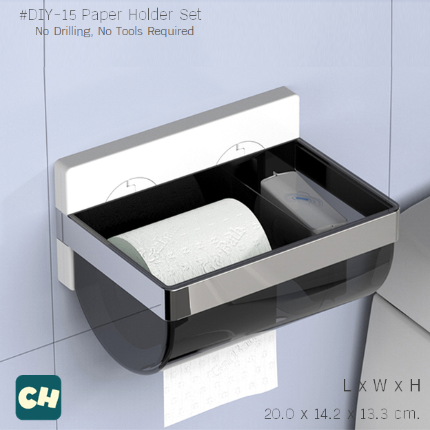 DIY-15 เซตกล่องใส่กระดาษทิชชู่ ไม่ต้องเจาะผนัง