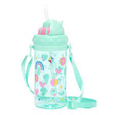 กระติกน้ำ หลอดดูด มีสาย เล็ก 400มล. Smiggle Bottle Strap-Big Adv.-mint สำเนา
