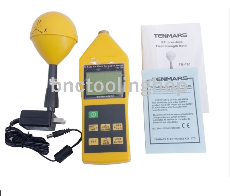 เครื่องวัดกำลังงานคลื่นแม่เหล็กไฟฟ้าแบบ 3 แกน, TENMARS TM-196 EMF Meter High Frequency (RF) Electromagnetic Wave Field Strength Tester.