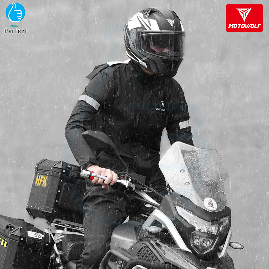 เสื้อและกางเกงกันฝนสำหรับขี่มอเตอร์ไซค์ MOTOWOLF รุ่น MDL0401 (สอบถามสต็อกก่อนสั่งซื้อ)