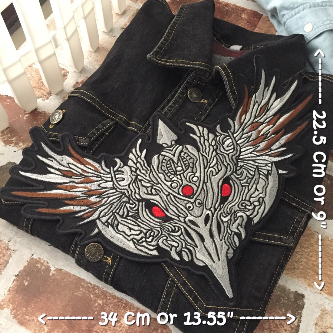 ซาตาน Baphomet ไบค์เกอร์ ตัวรีดติดเสื้อ อาร์มรีด อาร์มปัก ตกแต่งเสื้อผ้า หมวก กระเป๋า แจ๊คเก็ตยีนส์ Embroidered Iron on Patch ขนาดใหญ่