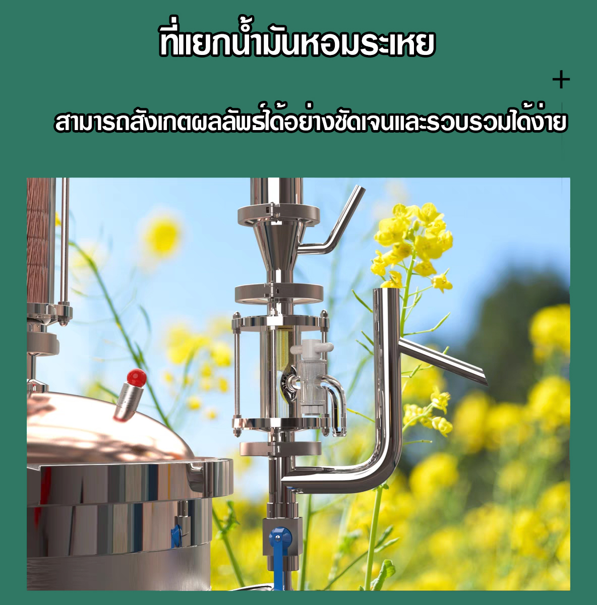 เครื่องสกัด/กลั่นนํ้ามันหอมระเหยด้วยไอนํ้าร้อน