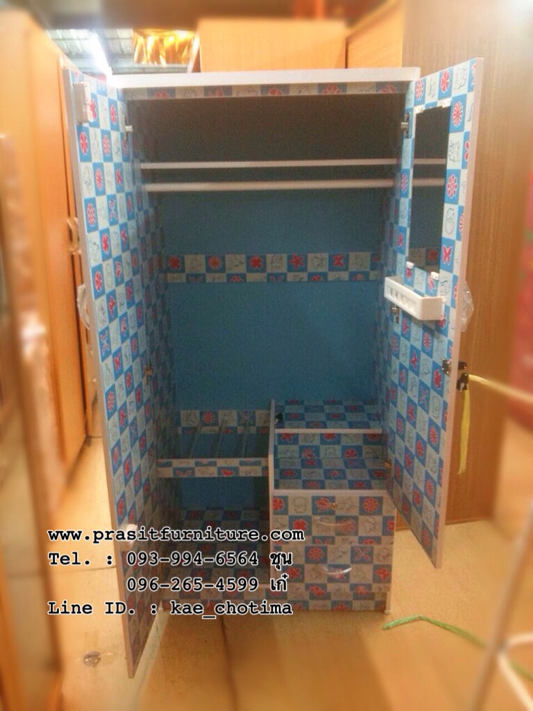 ตู้เสื้อผ้า ขนาด 80 ซม. 2 ลิ้นชัก รุ่น AN80