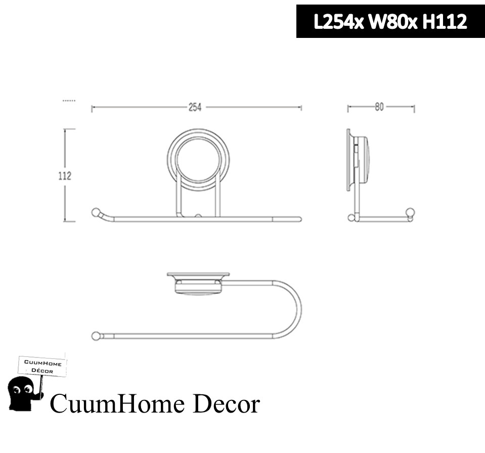 VR-32 ที่แขวนผ้าเช็ดมือ หรือม้วนกระดาษซับอาหาร ไม่ต้องเจาะผนัง