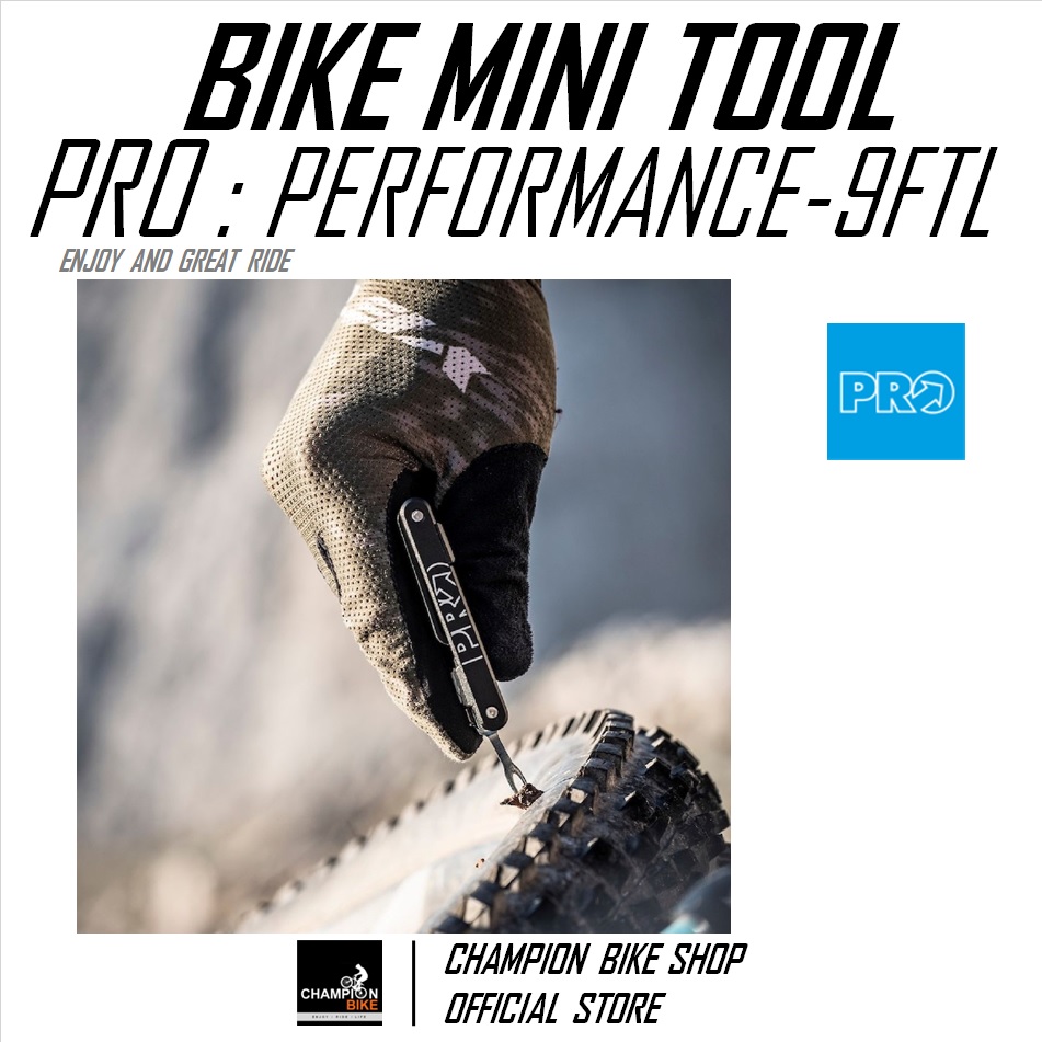 ชุดเครื่องมือพับ9ชิ้น + ชุดปะยางทูปเลส PRO : PERFORMANCE 9 FTL BIKE MINI TOOL + TUBELESS REPAIR KIT