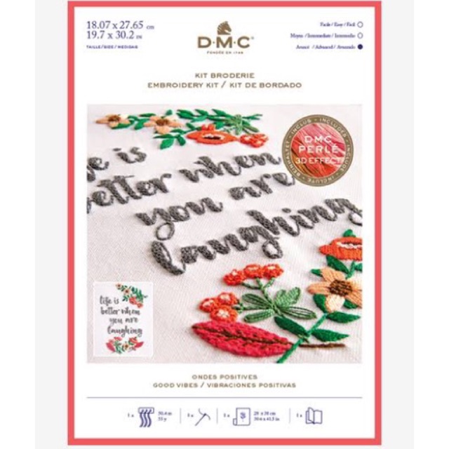 DMC embroidery kit ชุดงานปัก good vibes positives