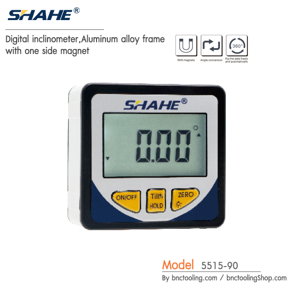 SHAHE,Digital inclinometer,Aluminum alloy frame with one side magnet ,5515-90