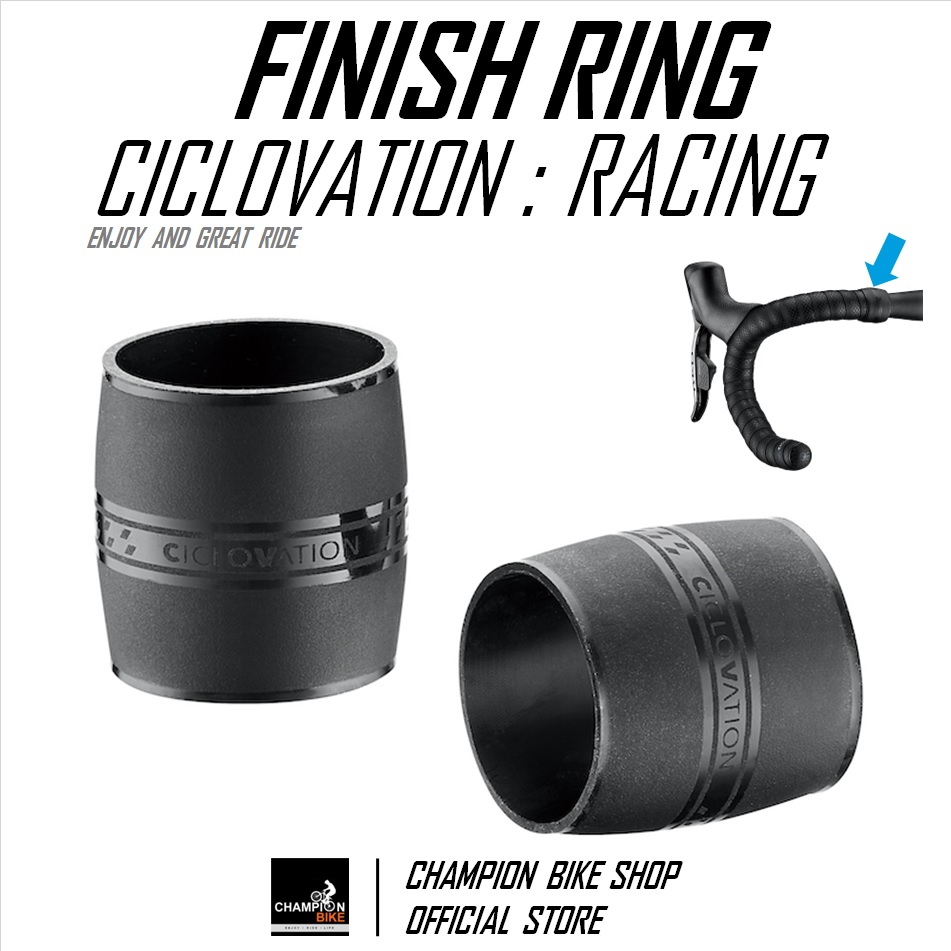 ซิลิโคนรัดปลายผ้าพันแฮนด์เสือหมอบ สีดำ CICLOVATION : RACING - SILICONE FINISH RING FOR HANDLEBAR TAPE