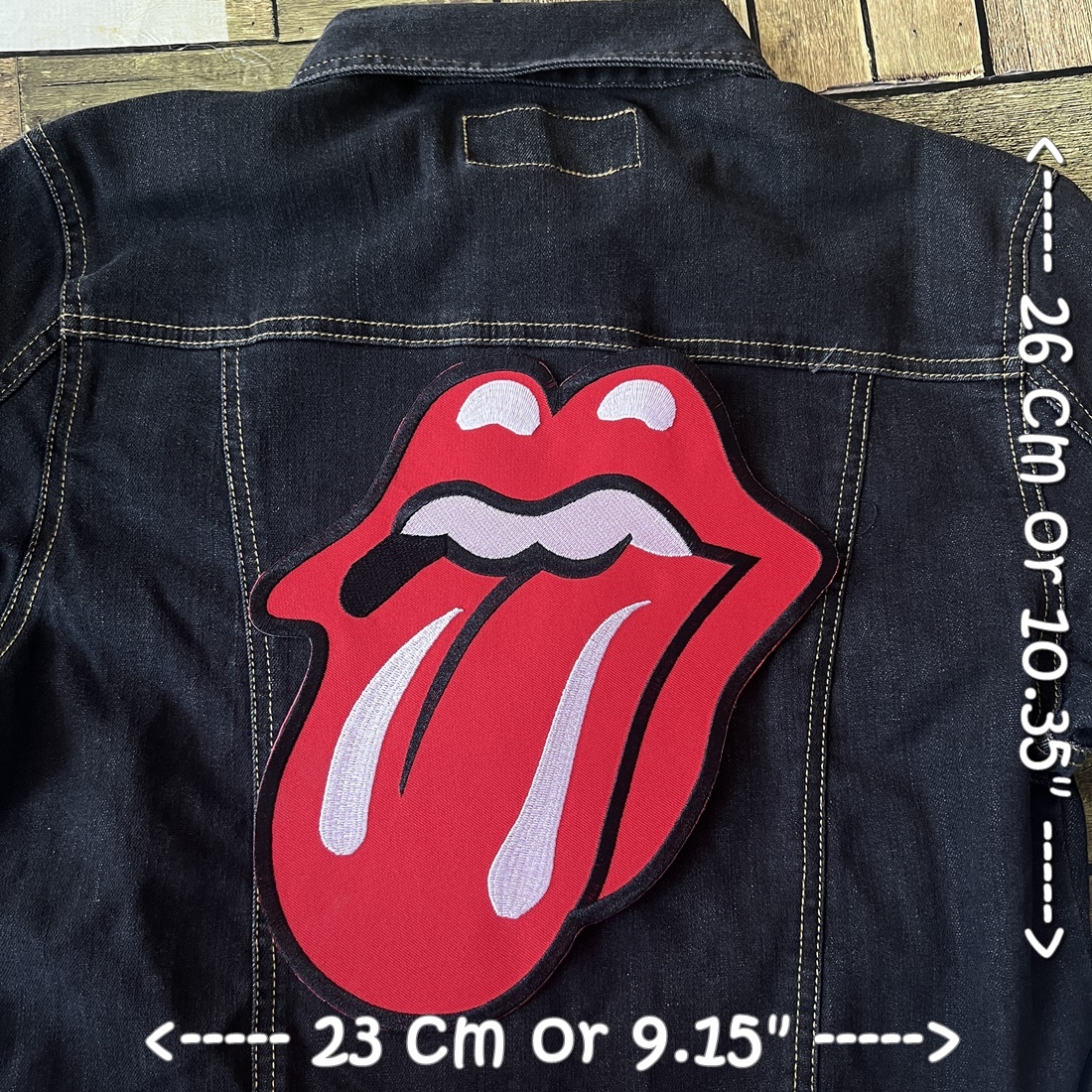 Rollingstones ตัวรีดติดเสื้อ อาร์มรีด อาร์มปัก ตกแต่งเสื้อผ้า หมวก กระเป๋า แจ๊คเก็ตยีนส์ Embroidered Iron on Patch ขนาดใหญ่
