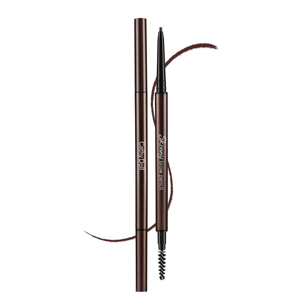 Cathy Doll Skinny Brow Pencil 0.05g #04 CHERRY BROWN เคที่ดอลล์ สกินนี่บราวเพ็นซิล 0.05G ดินสอเขียนคิ้ว ออโต้ หัวเล็กเพียง 1.5 mm สี 04 เชอร์รี่บราวน์