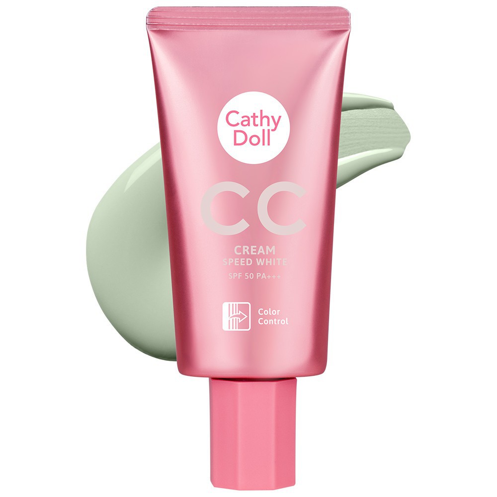 (แบบหลอด 50 ml.) Cathy Doll Speed White CC Cream #02 Green SPF50 PA+++ CATHY DOLL สปีดไวท์ ซีซีครีม เอสพีเอฟ50 พีเอ+++ เคที่ดอลล์ สี 01 02 Green