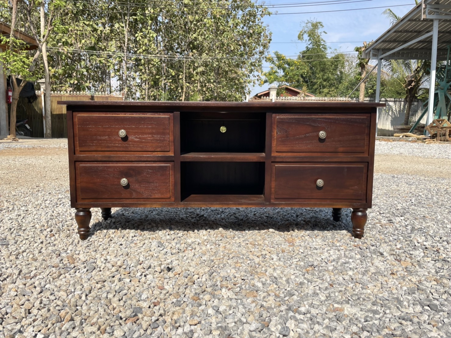 ชั้นวางทีวีวินเทจ (สีสัก)