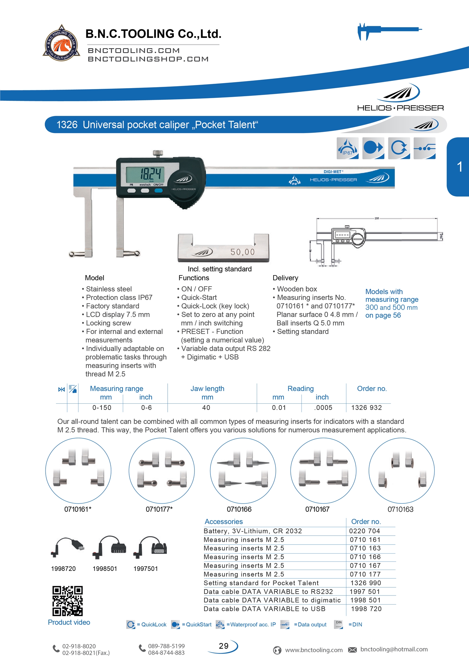 HELIOS-PREISSER,Universal pocket caliper Pocket Talent,1326 932