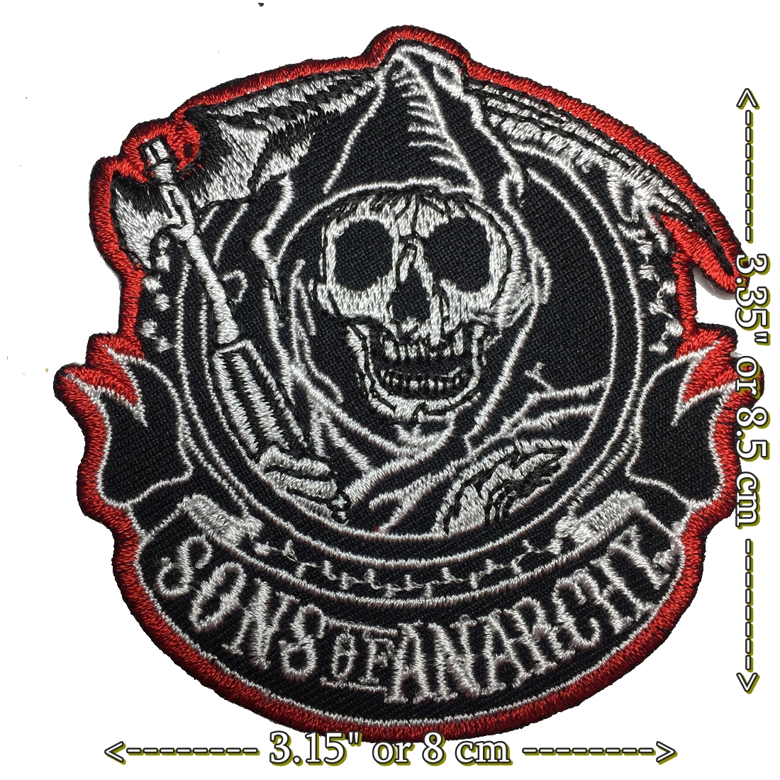 Sons of Anarchy ตัวรีดติดเสื้อ อาร์มรีด อาร์มปัก ตกแต่งเสื้อผ้า หมวก กระเป๋า แจ๊คเก็ตยีนส์ Dark Embroidered Iron on Patch