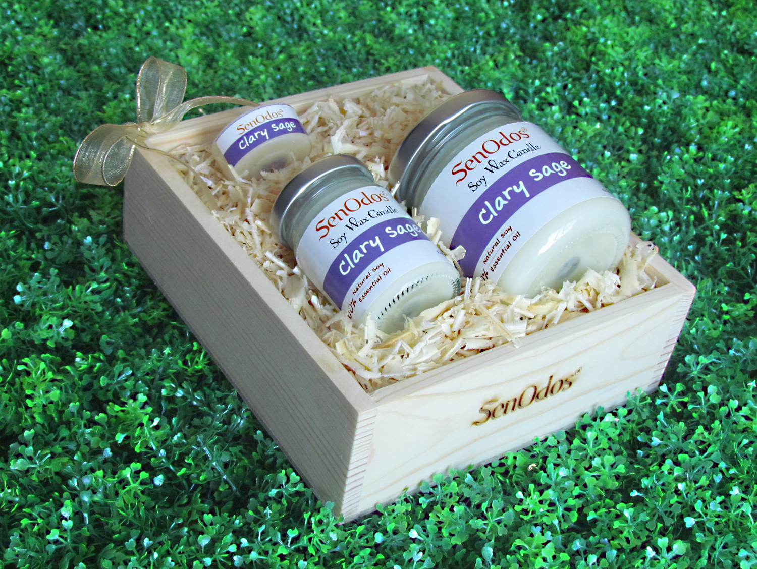 SenOdos Lover Set ชุดของขวัญ ชุดกิ๊ฟเซ็ต Gift Set เทียนหอม อโรม่า Clary Sage Scented Soy Candle Aroma Set ชุดเทียนกลิ่นแครี่เซจแท้ บรรจุในกล่องไม้สน รูปทรงเหลี่ยม สวยงาม คุณภาพดี นำเข้าจากนิวซีแลนด์