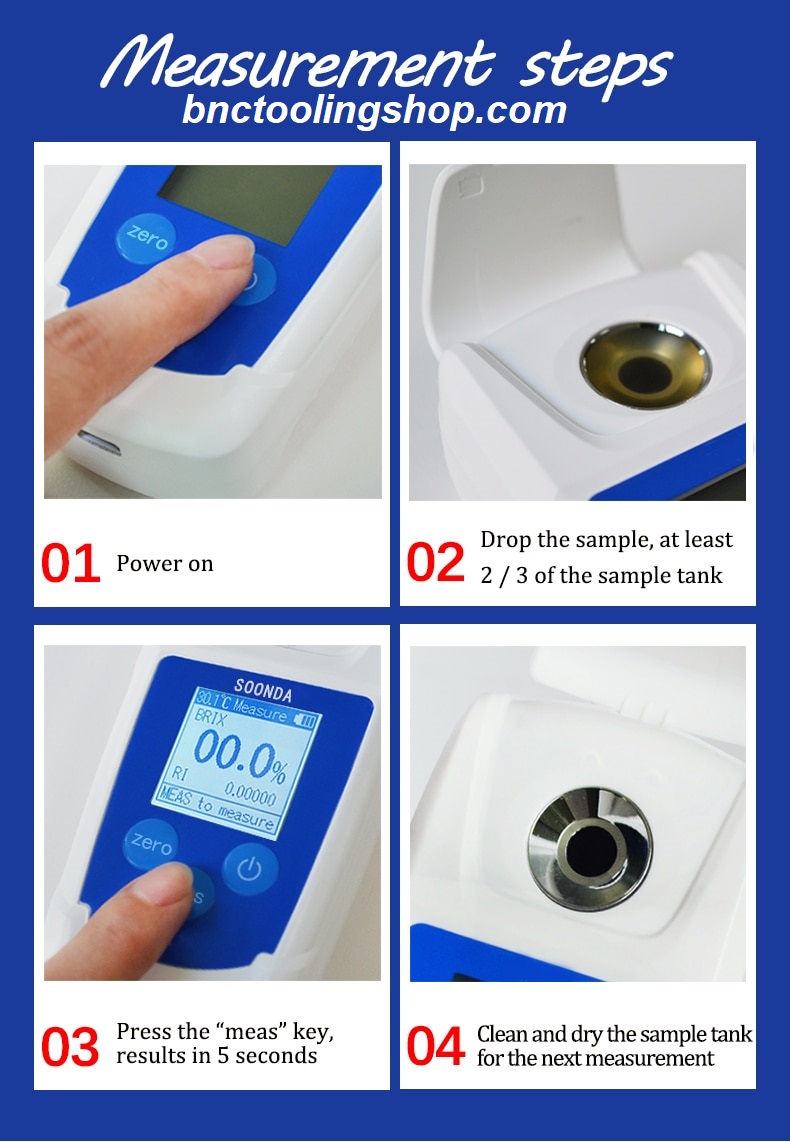 Digital Brix Refractometer 0~55% (Soonda) Brix Tester Sugar meter for fruits drinks juices beverage Watermelon Orange Litchi Suger Tester