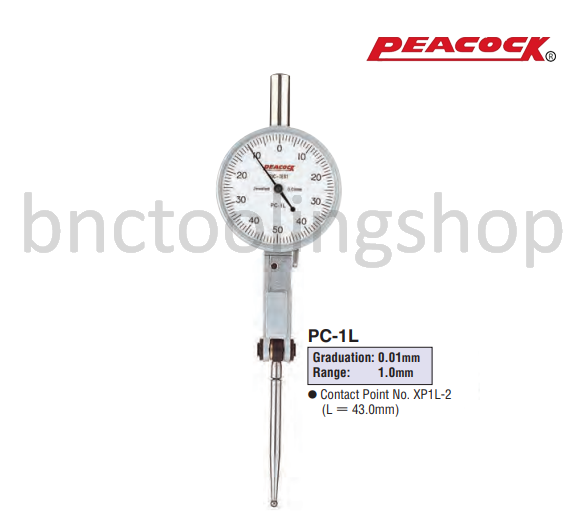 ไดอัลเทสขนาด 0.8มิล ความละเอียด 0.01มิล,Lever Type Dial Test Indicators Pic Test Range 0.8mm Graduation 0.01mm,Peacock,PC-1B