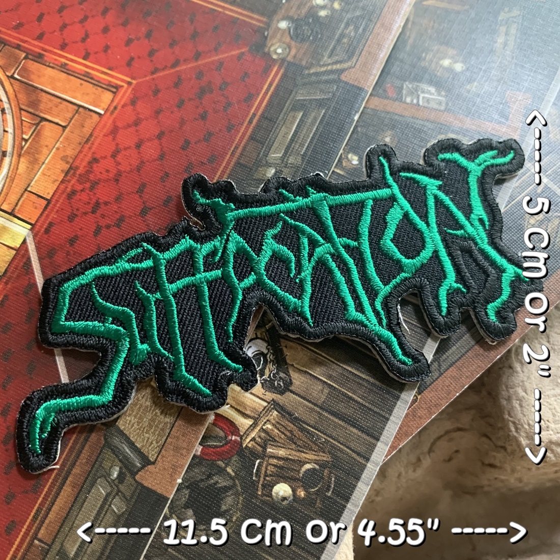 Suffocation วงดนตรี ร็อค เฮฟวี่เมทัล พังค์ ตัวรีดแบบปัก อาร์มปัก ตัวรีดติดเสื้อ ตัวรีด ติดกระเป๋า ติดหมวก ติดแจ๊คเก็ต Rock Iron on Embroidered Patch