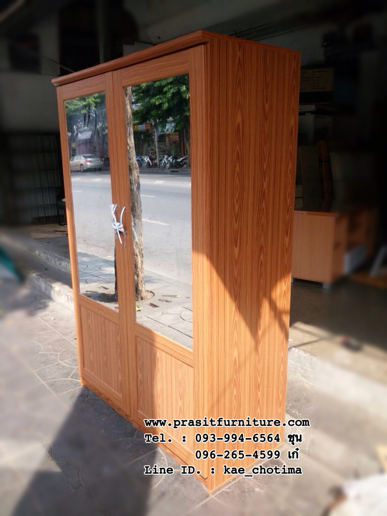ตู้เสื้อผ้า ขนาด 120 ซม. กระจก 2 บาน รุ่น WR180G2