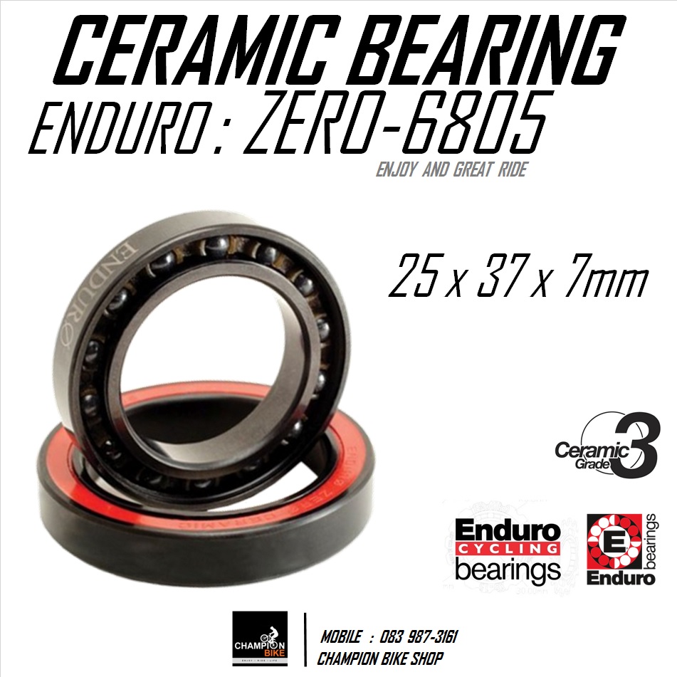 ลูกปืนเซรามิค 25x37x7mm ENDURO : 6805 ZERO CERAMIC BEARING