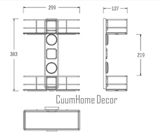 DIY-09 ชั้นวางอุปกรณ์ ฐานเรียบ 2 ชั้น ไม่ต้องเจาะผนัง