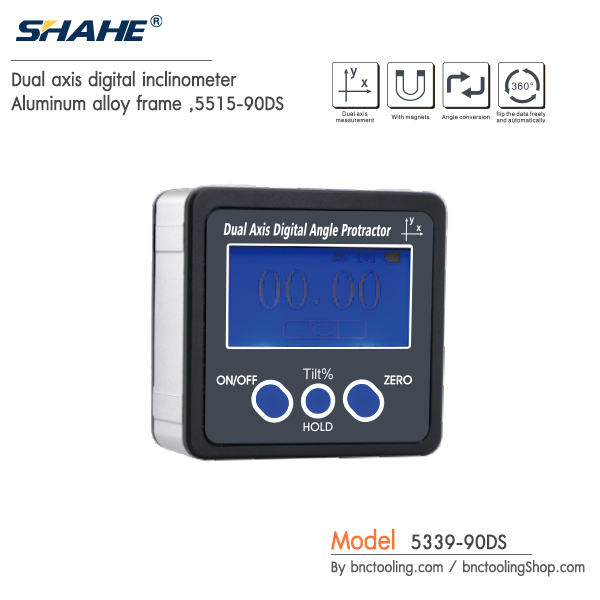 SHAHE,Dual axis digital inclinometer,Aluminum alloy frame ,5515-90DS