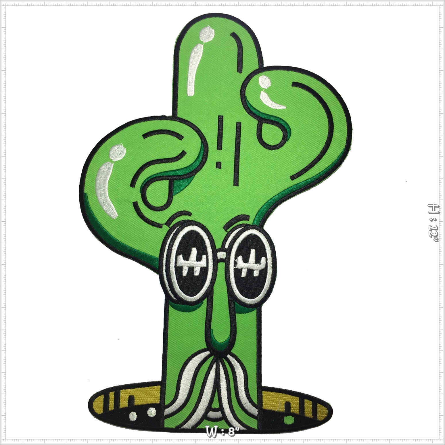 กระบองเพชร Hipster ตัวรีดติดเสื้อ อาร์มรีด อาร์มปัก ตกแต่งเสื้อผ้า หมวก กระเป๋า แจ๊คเก็ตยีนส์ Embroidered Iron on Patch ขนาดใหญ่