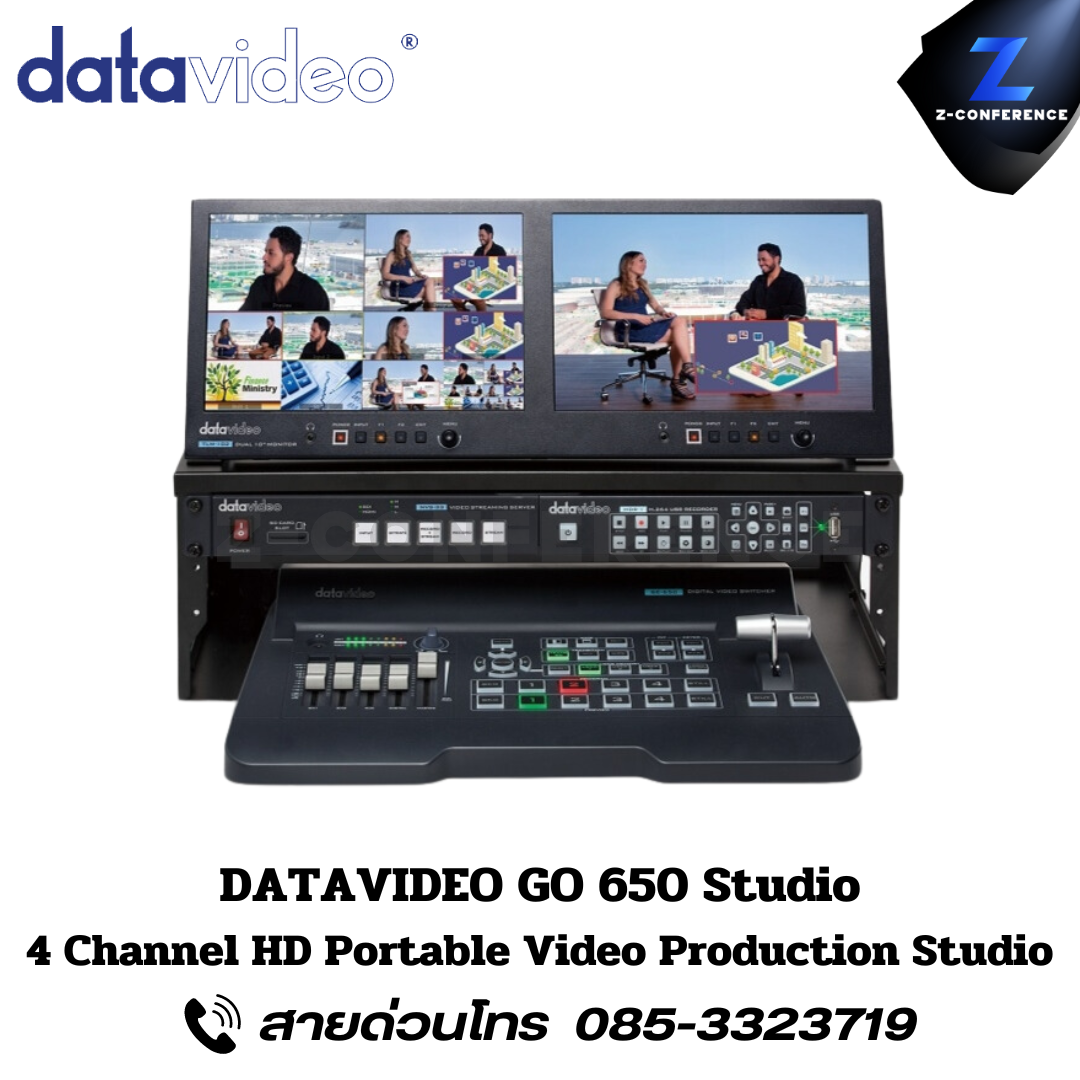 DATAVIDEO GO 650 STUDIO, 4 Channel HD Portable Video Production Studio, สตรีม, switcher, streaming,
