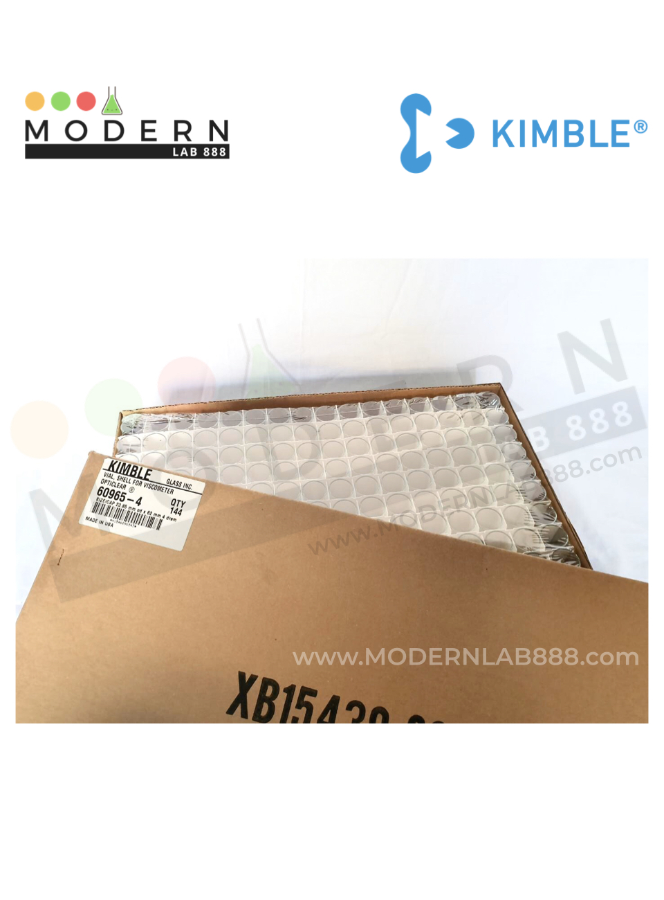 4 Drams, 16mL Short Style Glass Shell Vials without Closures - 576ขวด/กล่อง