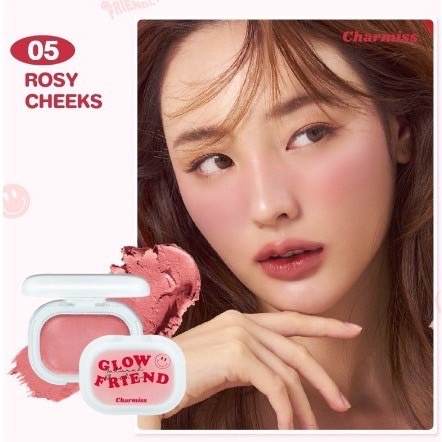 Charmiss Glowfriend Natural Blush On 4g #05 Rosy Cheeks ชาร์มิส โกลว์เฟรนด์ เนอเชอรัล บลัช ออน 4g บลัชออนเนื้อโมจิชาร์มิส นุ่ม แต่ไม่เหนียวเหนอะหนะ สี 05 Rosy Cheeks – สีชมพูนู้ด