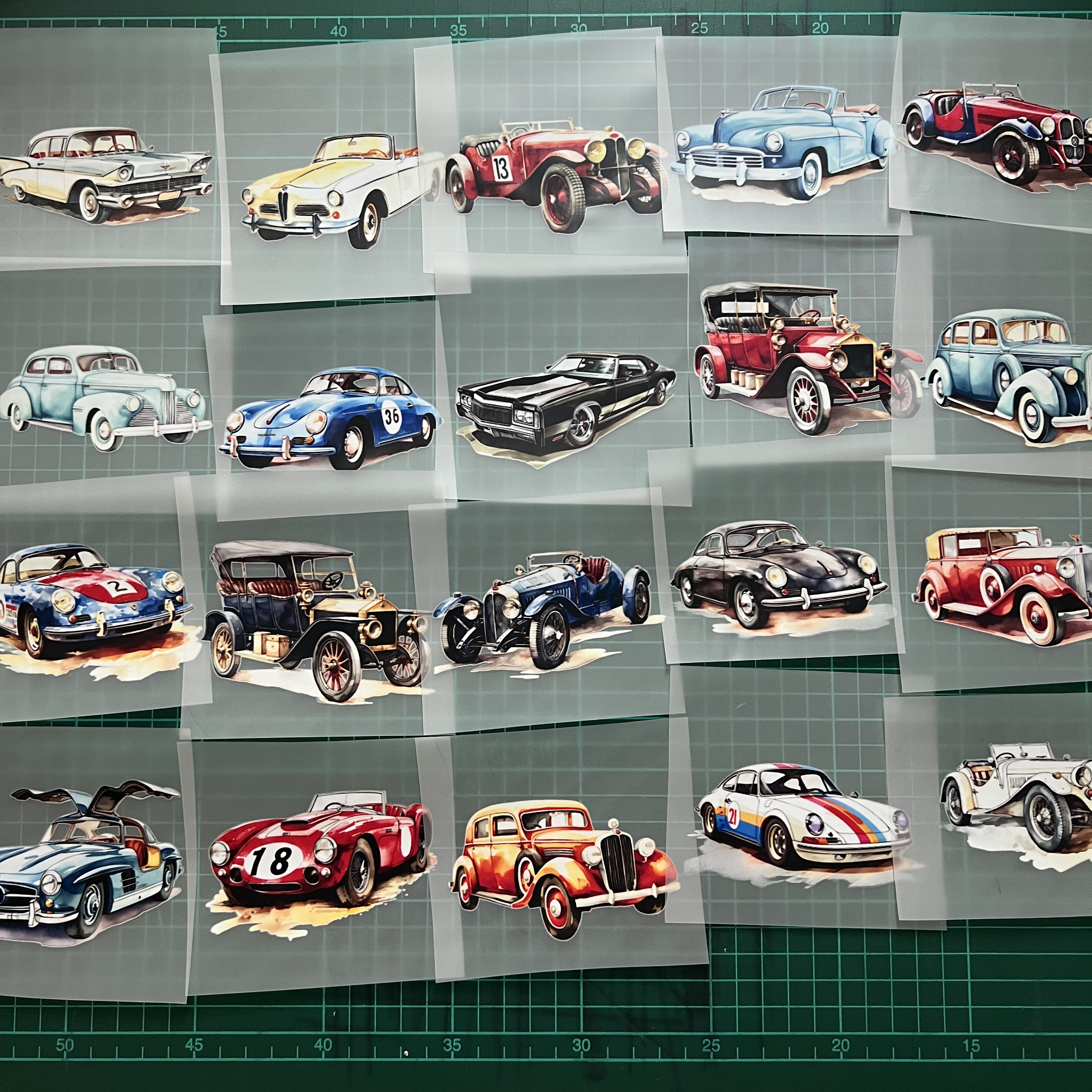 ตัวรีดติดเสื้อ รถ คลาสสิค ฟิลม์รีดร้อน พิมพ์ลาย สกรีนลาย สติกเกอร์รีดติดผ้า ฟิลม์ DFT DTF