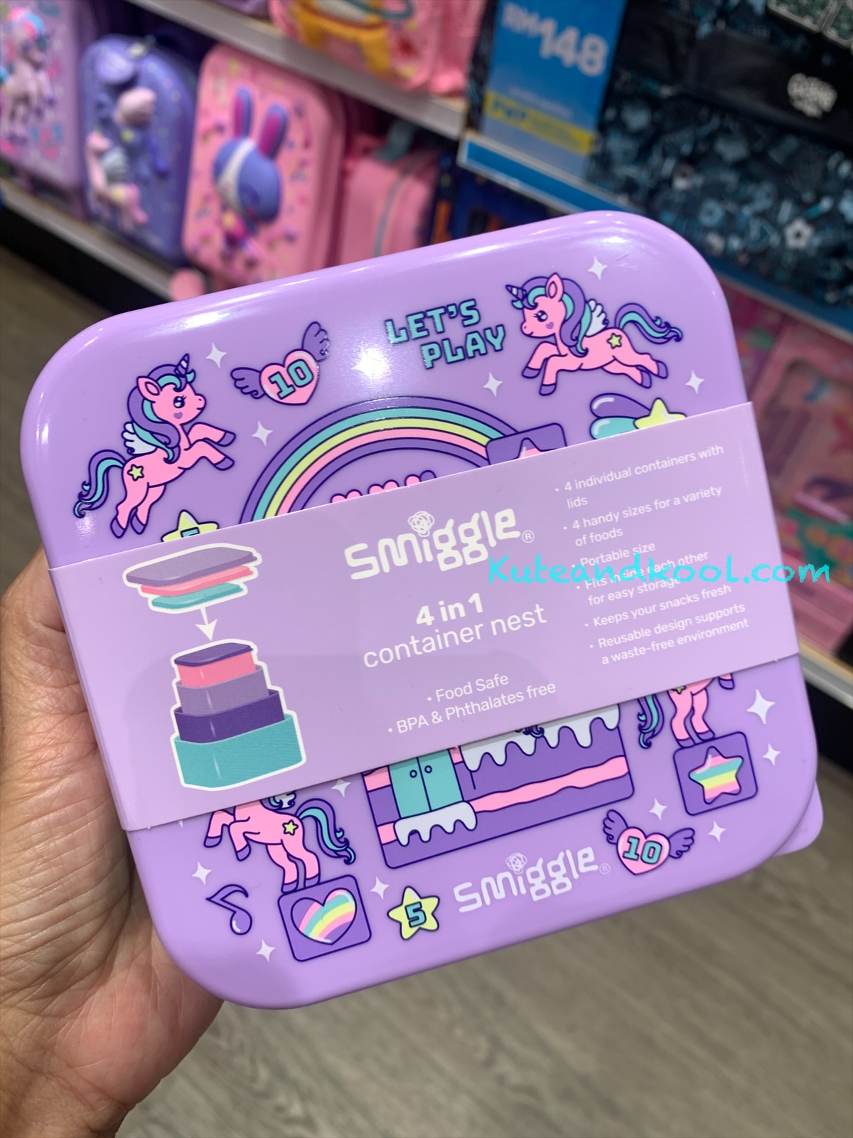 กล่อง 4 in 1 Smiggle nesting 4 in 1 - hi there- ม่วง pony