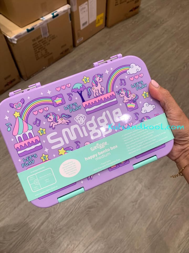 กล่องข้าว Smiggle happy bento box - Lets play - ม่วง