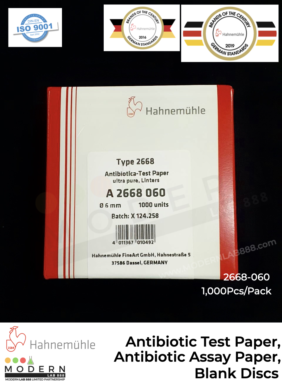 Antibiotic Test Paper (Antibiotic Assay Paper or Blank Discs) / กระดาษทดสอบความไวของเชื้อต่อยาปฏิชีวนะ (กระดาษตาปลา) 1,000ชิ้น/กล่อง