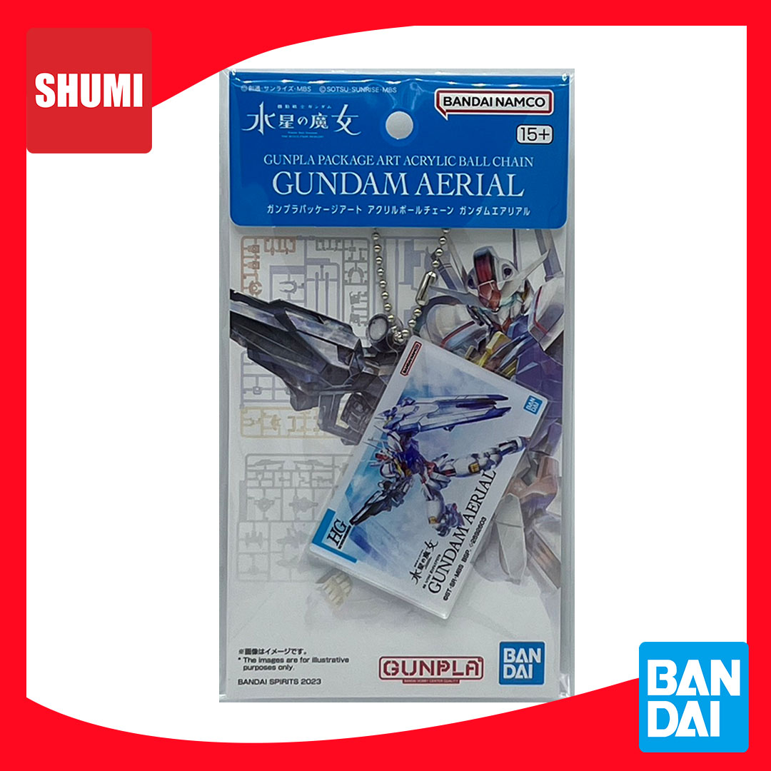 Bandai GUNPLA PACKAGE ART ACRYLIC BALL CHAIN MOBILE SUIT GUNDAM THE WITCH FROM MERCURY AERIAL 4573102656124 D1