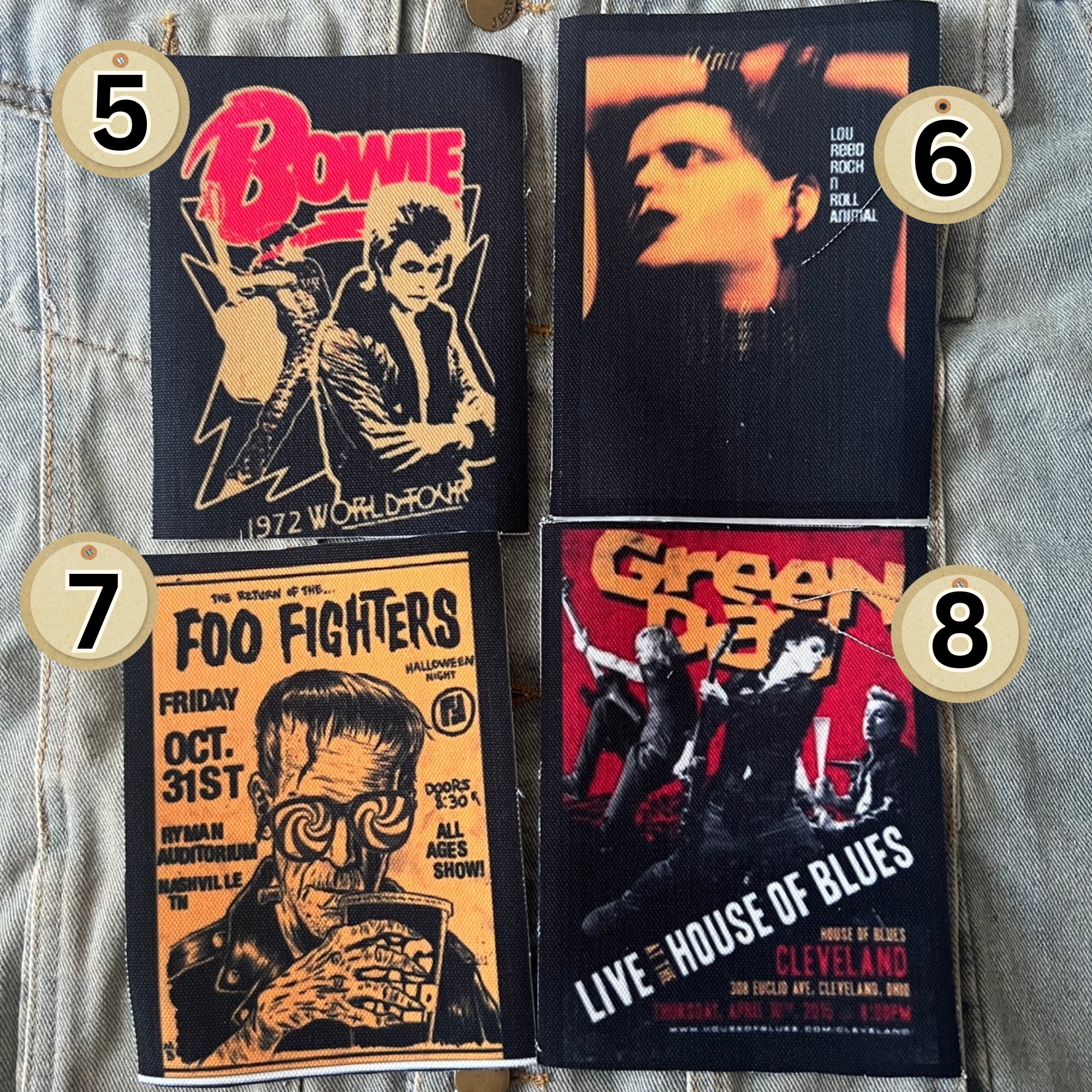 ตัวรีดติดเสื้อ วงดนตรี ร็อค วินเทจ พังค์ ผ้าแคนวาสพิมพ์ลาย ตกแต่งเสื้อผ้า Canvas Iron on Patch