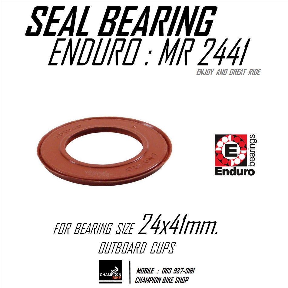 ซีลกันน้ำลูกปืนกะโหลกOUTBOARD CUPS ขนาด24x41mm สำหรับจานหน้าSHIMAN ข้างซ้าย-ขวา / SRAM GXP (ข้างขวา24mm.) ENDURO : MR-2441 SEAL BEARING BOTTOM BRACKET FOR SRAM GXP (RIGHT)