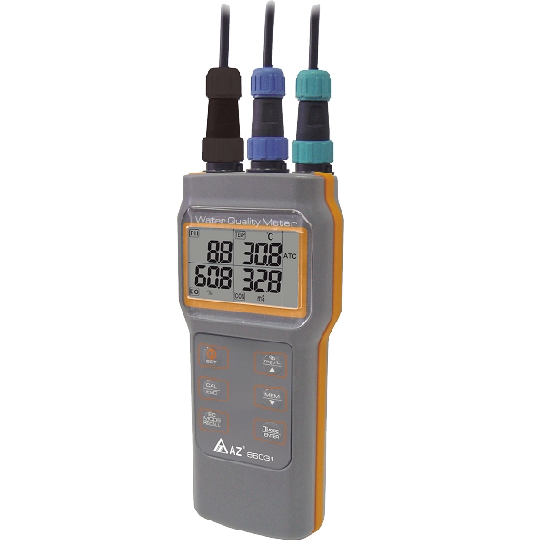 เครื่องวัดคุณภาพน้ำ, AZ Water Quality Tester86031 , COMBO PH Meter Conductivity Salinity Dissolved Oxygen Meter Water Analyzer 86031,