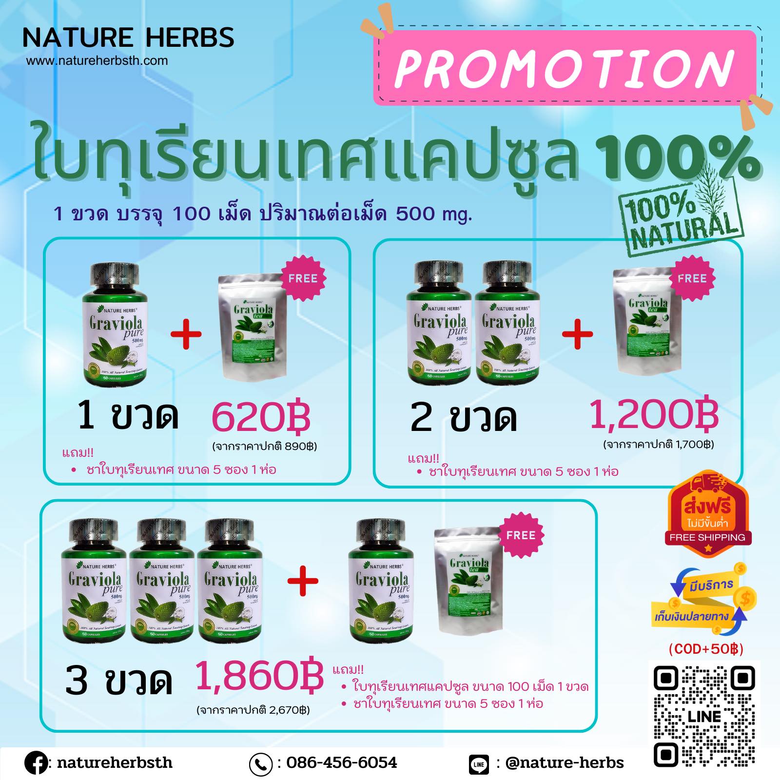 ใบทุเรียนเทศ 100% ชนิดแคปซูล 3+1 กระปุก แถม ชาใบทุเรียนเทศ ขนาด 5 ซอง 1 ห่อ