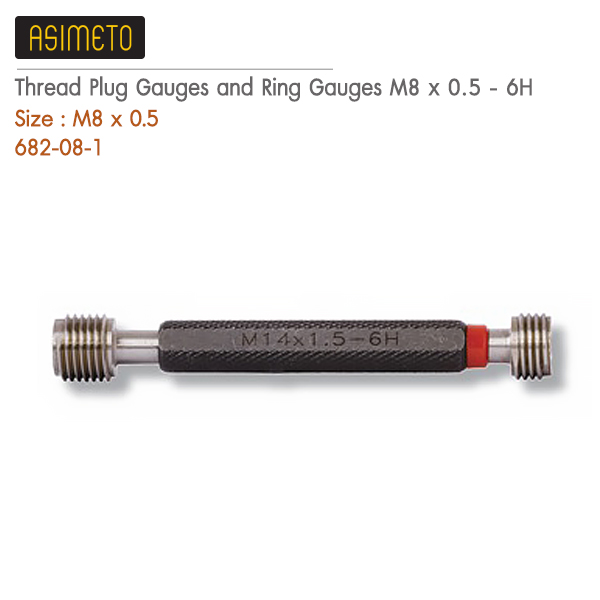 Asimeto,Thread Plug Gauges and Ring Gauges M8 x 0.5-6H,682-08-1